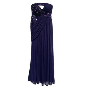 Shimmer Bari Jay Womens Size 0 Purple Beaded Strapless Dress